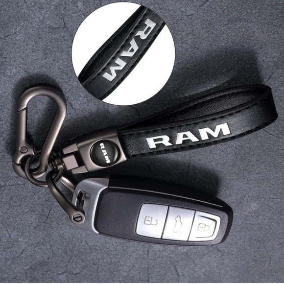 Ram Genuine Leather Lanyard Keychain- NWT - Picture 2 of 4